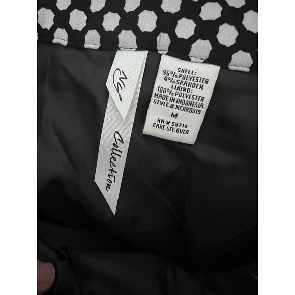 Skirt Sz M Black White Polka Dot Lined A line Pleated NY Collection - Picture 2 of 8